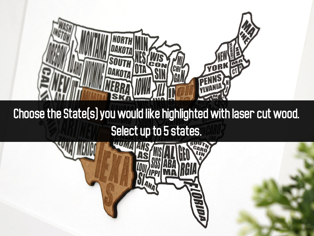 Custom America Map, US States Map