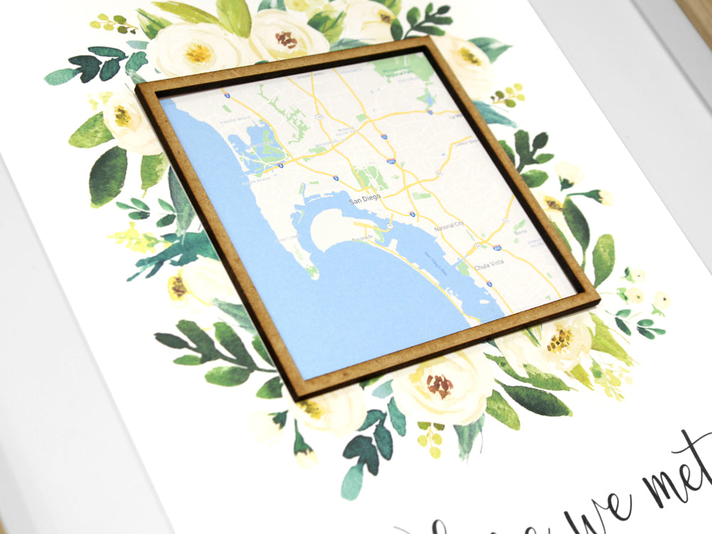 Where we met custom map art