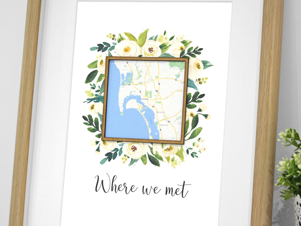 custom map of where we met