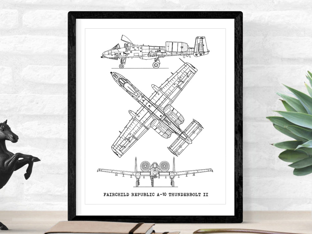 A10 Thunderbolt II blueprint art