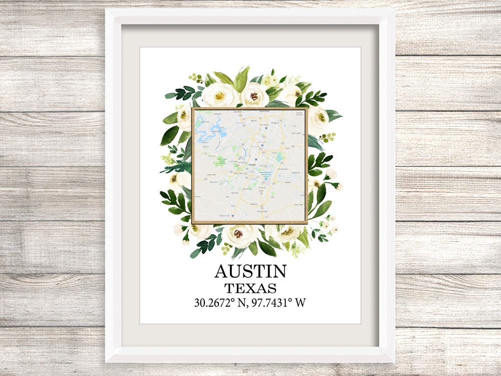custom map gift, map art
