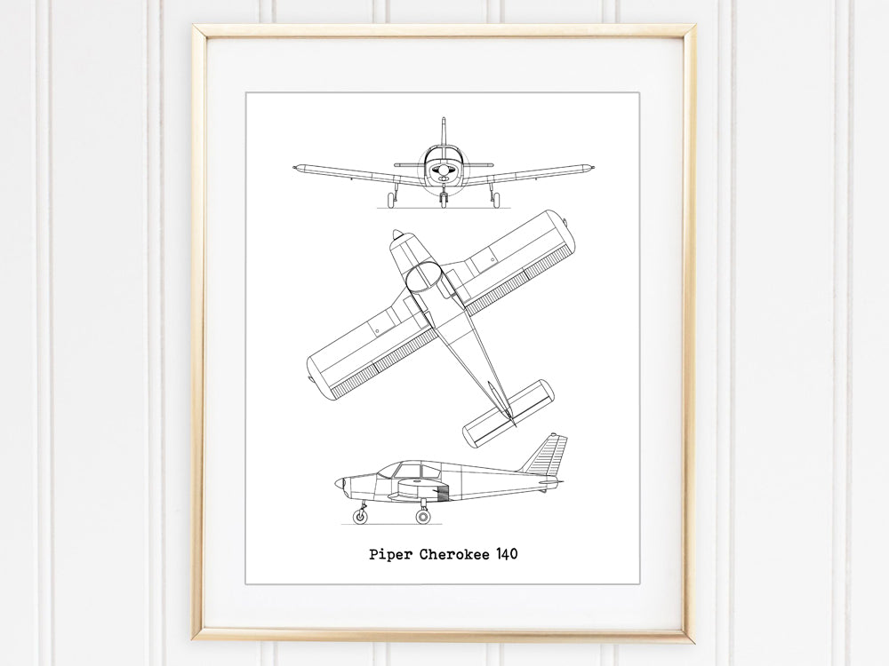 Piper PA-28-140 print art gift