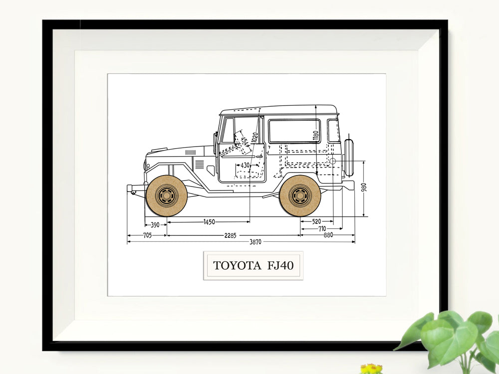 Toyota FJ40 bluerprint art