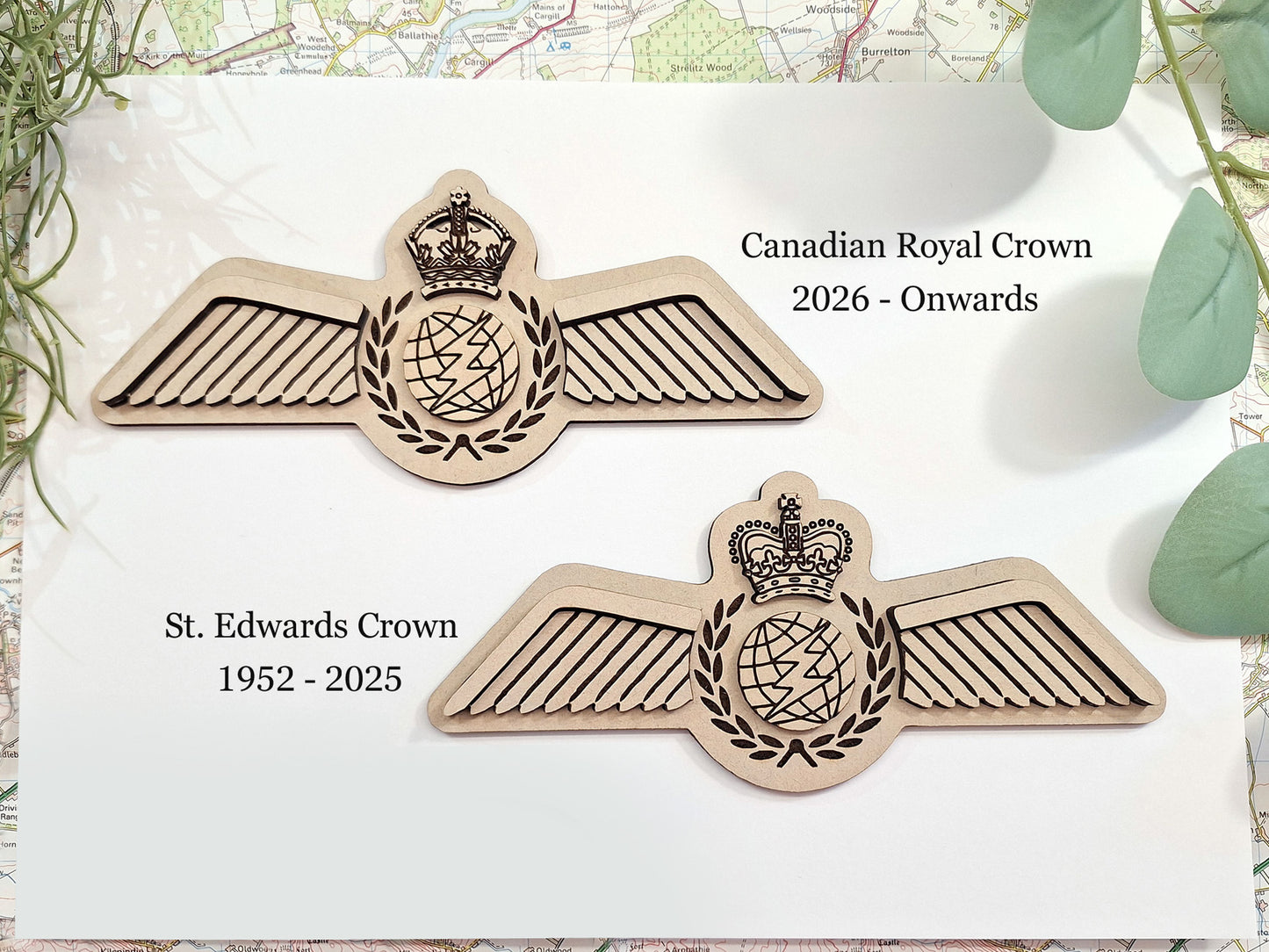 RCAF ACSO Wings laser cut wood art