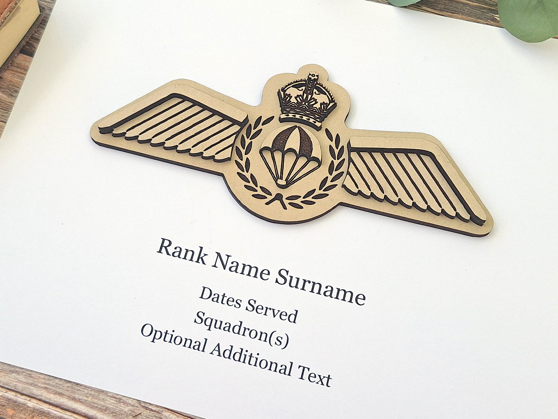 RCAF SAR Wings laser cut wood