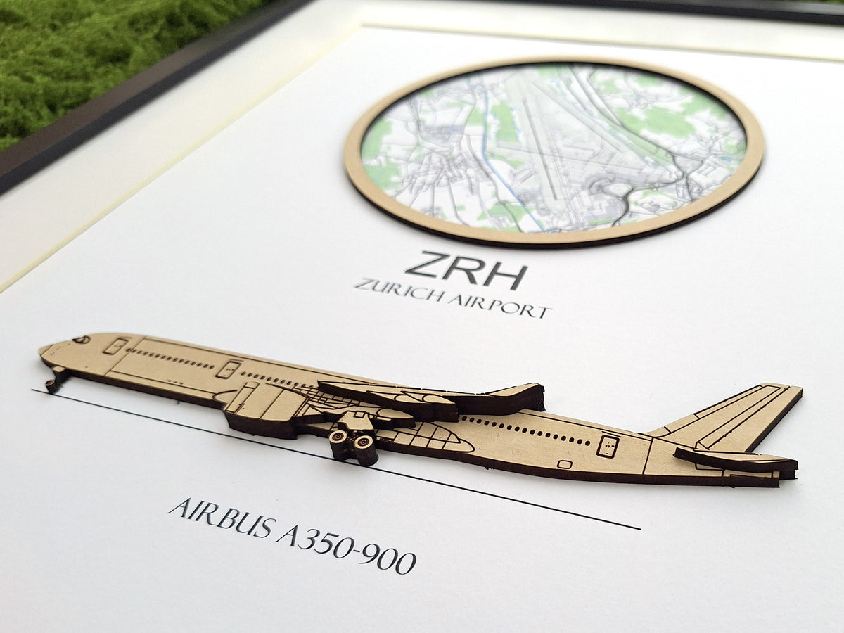 Custom Airport Map & Aircraft Art - LARGE