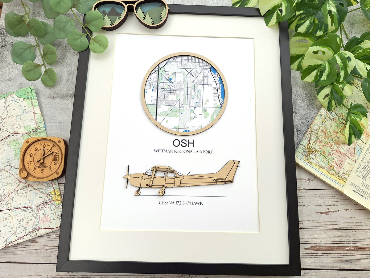 Custom Airport Map & Aircraft Art - LARGE