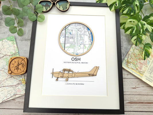 Custom Airport Map & Aircraft Art - LARGE