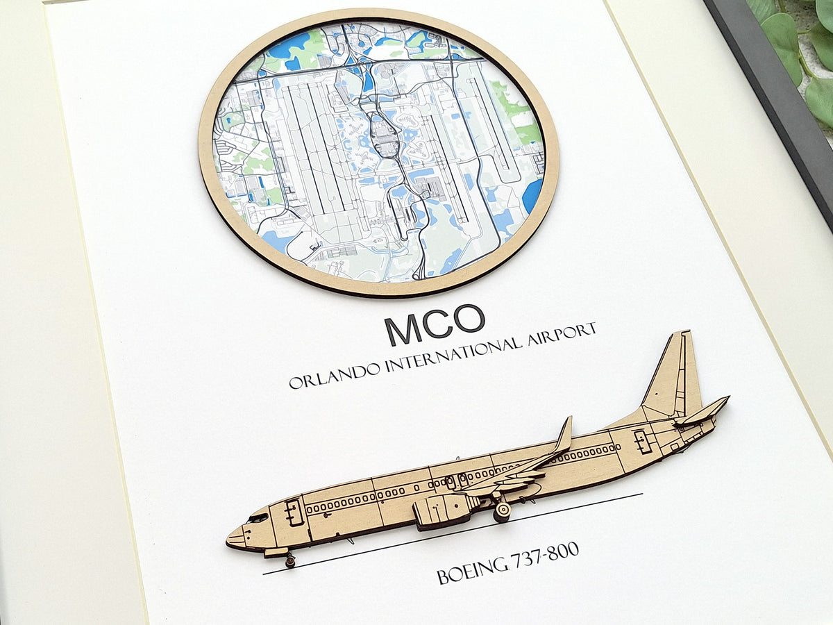 Custom Airport Map & Aircraft Art - LARGE
