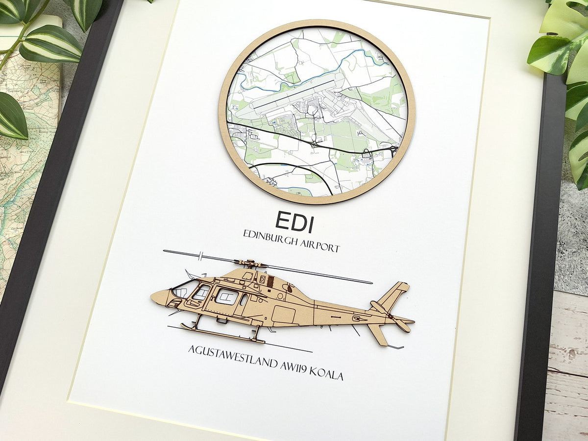 Custom Airport Map & Aircraft Art - LARGE