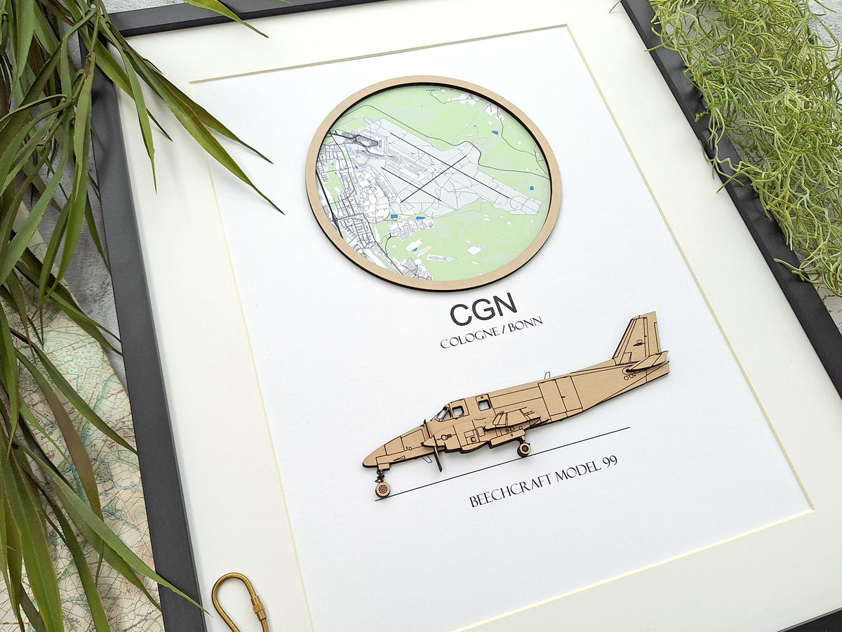 Custom Airport Map & Aircraft Art - LARGE