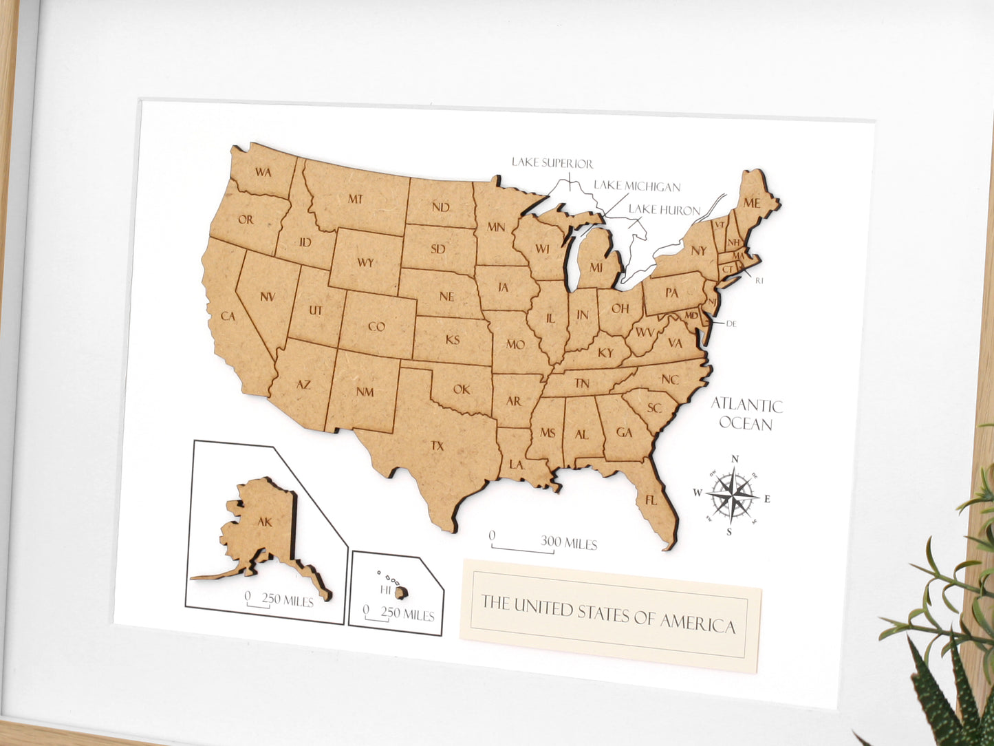 custom wood map of USA