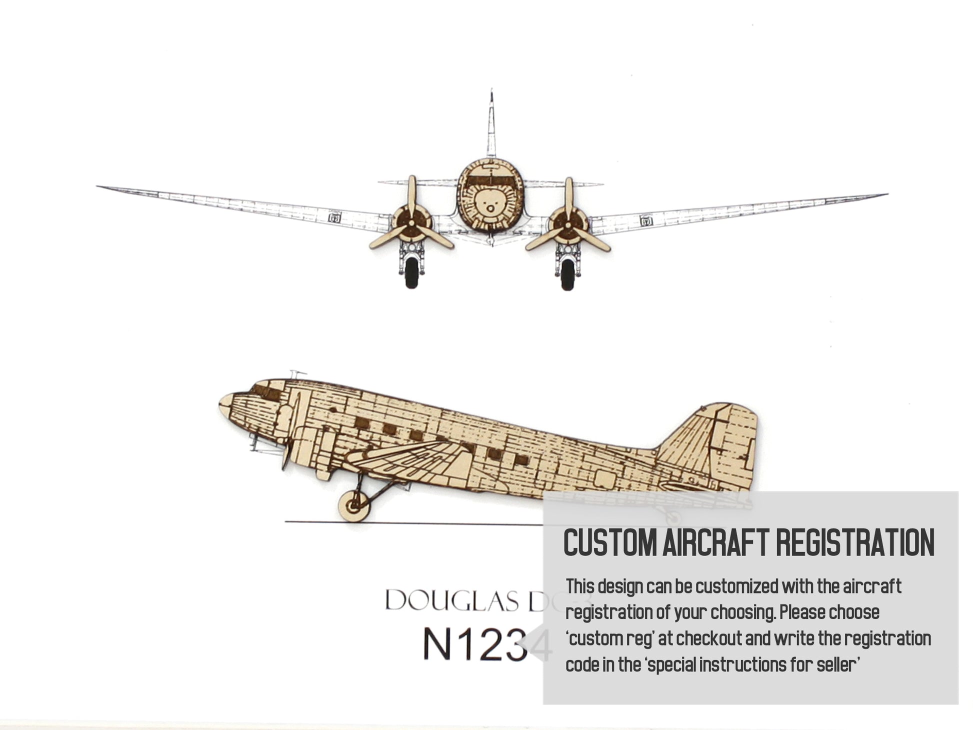 Douglas DC-3 custom aviation art