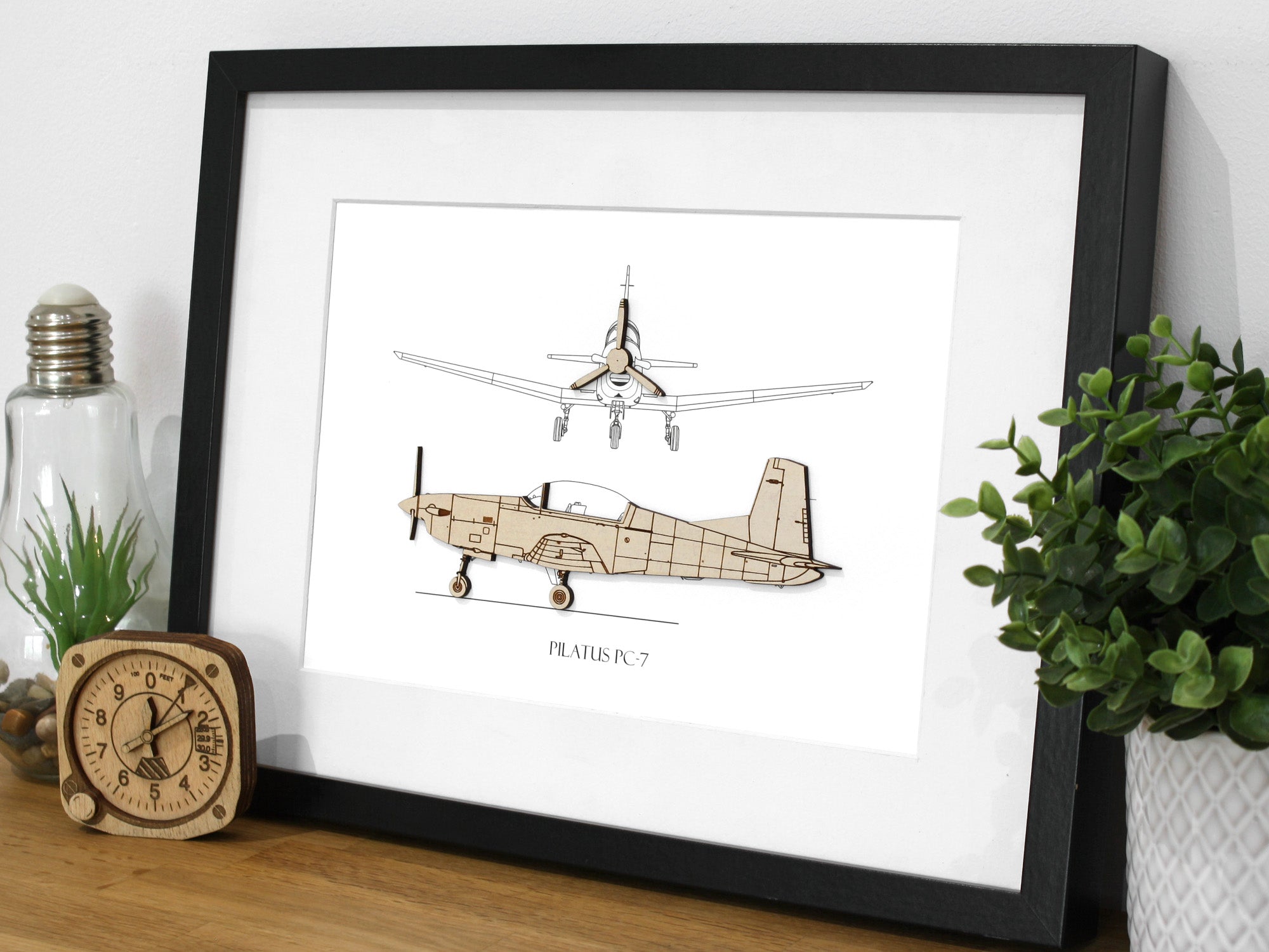 Pilatus PC-7 Aviation Art | Laser Cut Wood Gifts – Simply Cut Art