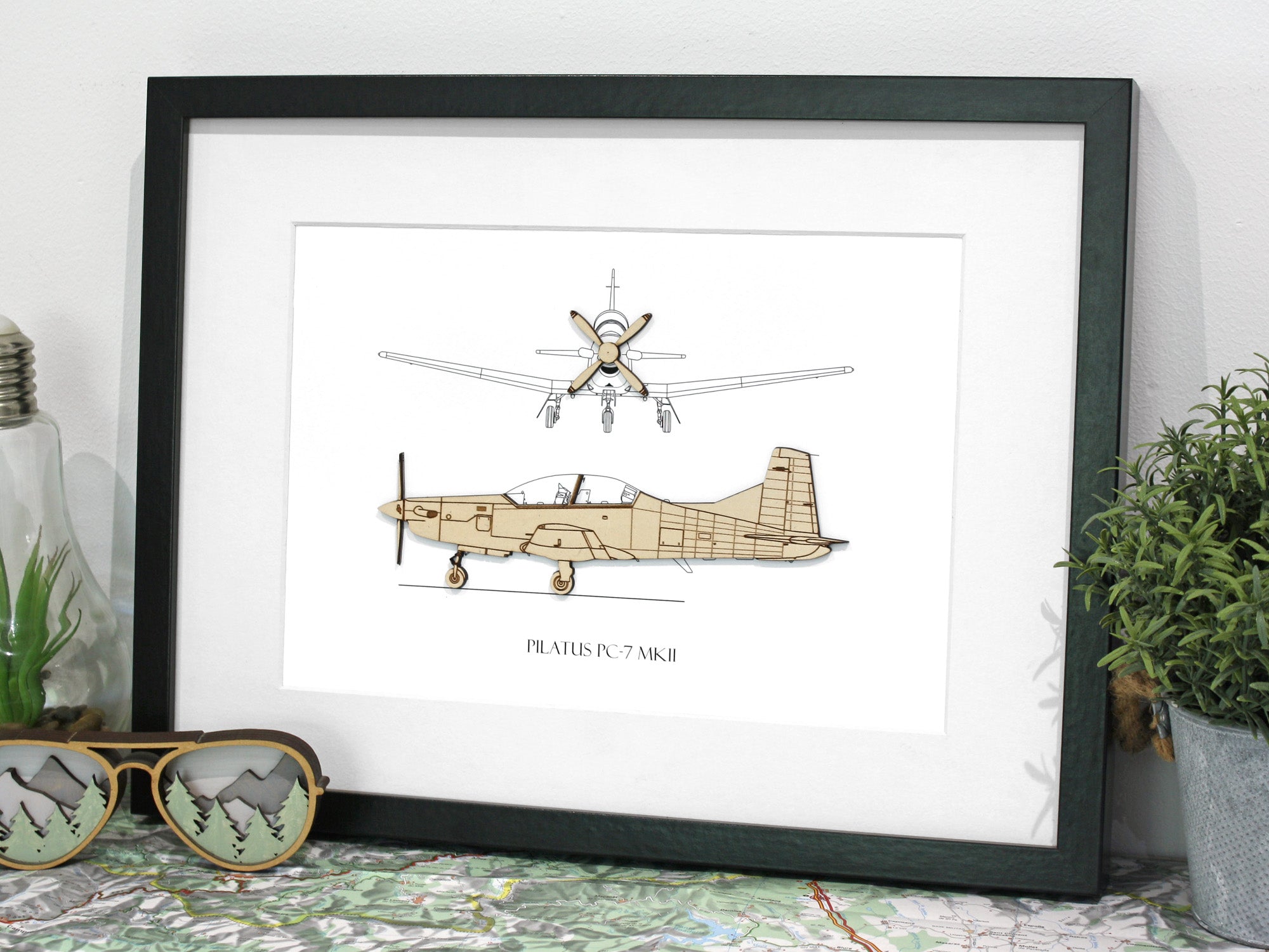 Pilatus PC-7 MKII Aviation Art | Laser Cut Wood Gifts – Simply Cut Art