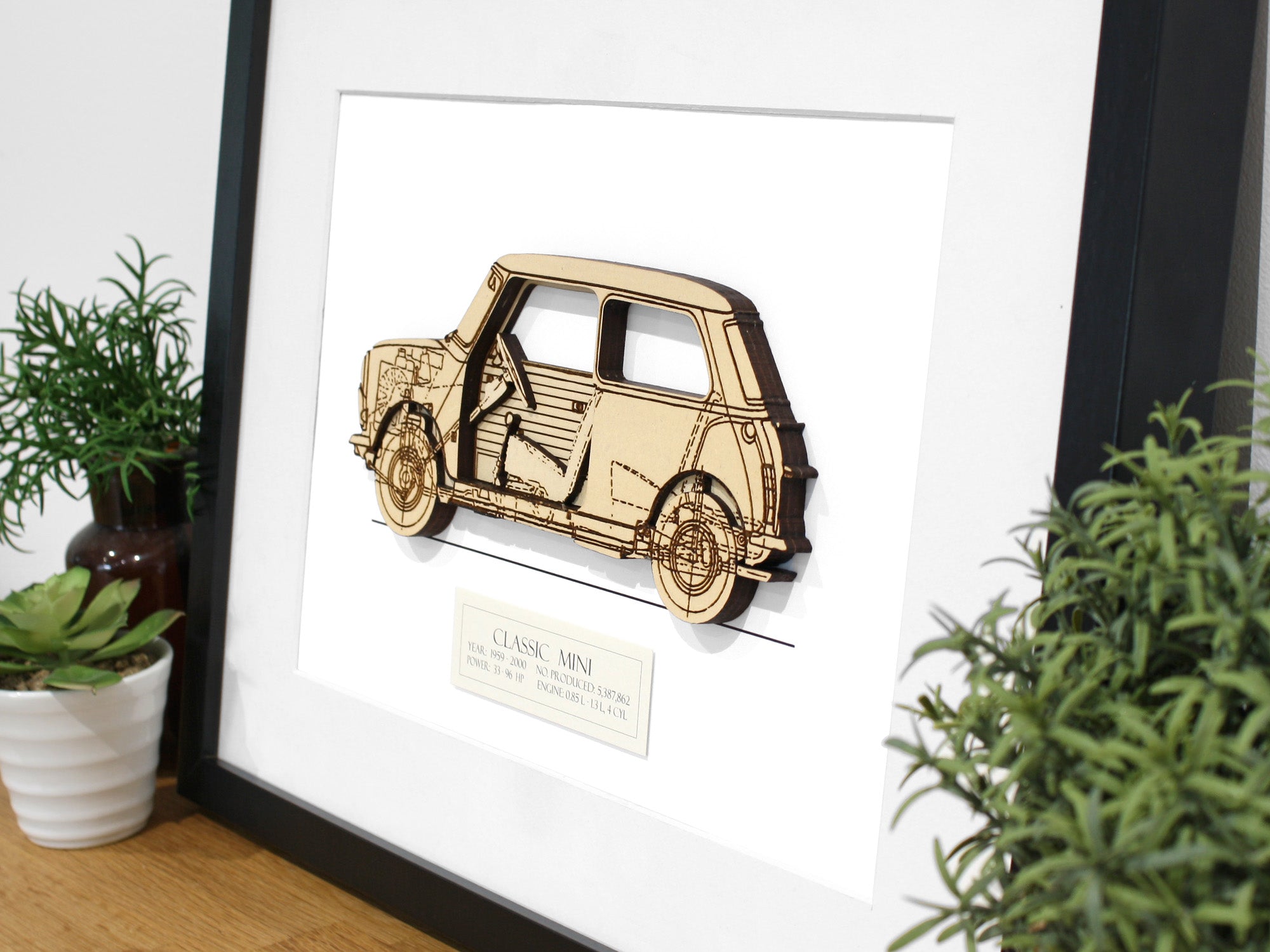 Classic Mini Blueprint Art | Mini Cooper Gifts | Laser Cut Wood ...