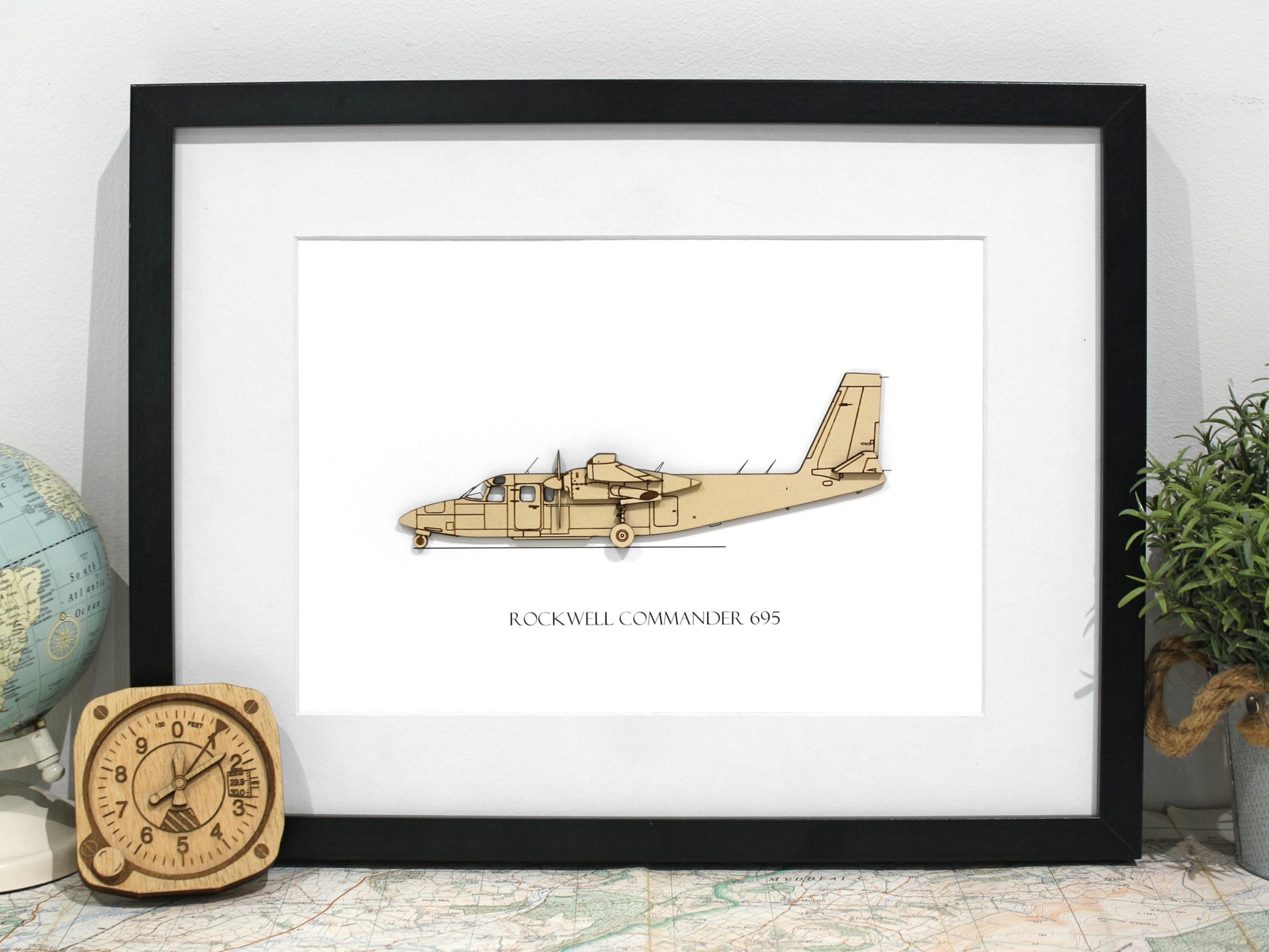 Rockwell Commander 695 aviation art