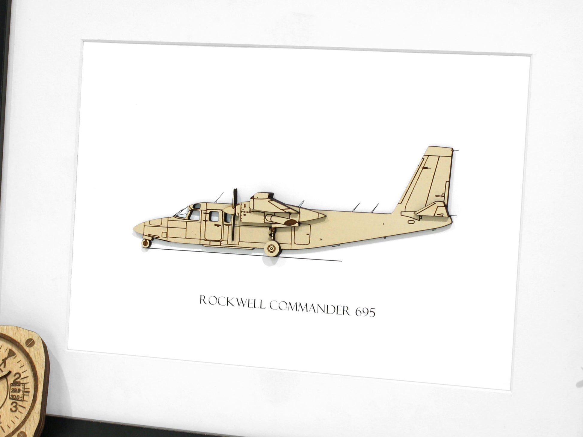Rockwell Commander 695 aircraft blueprint art