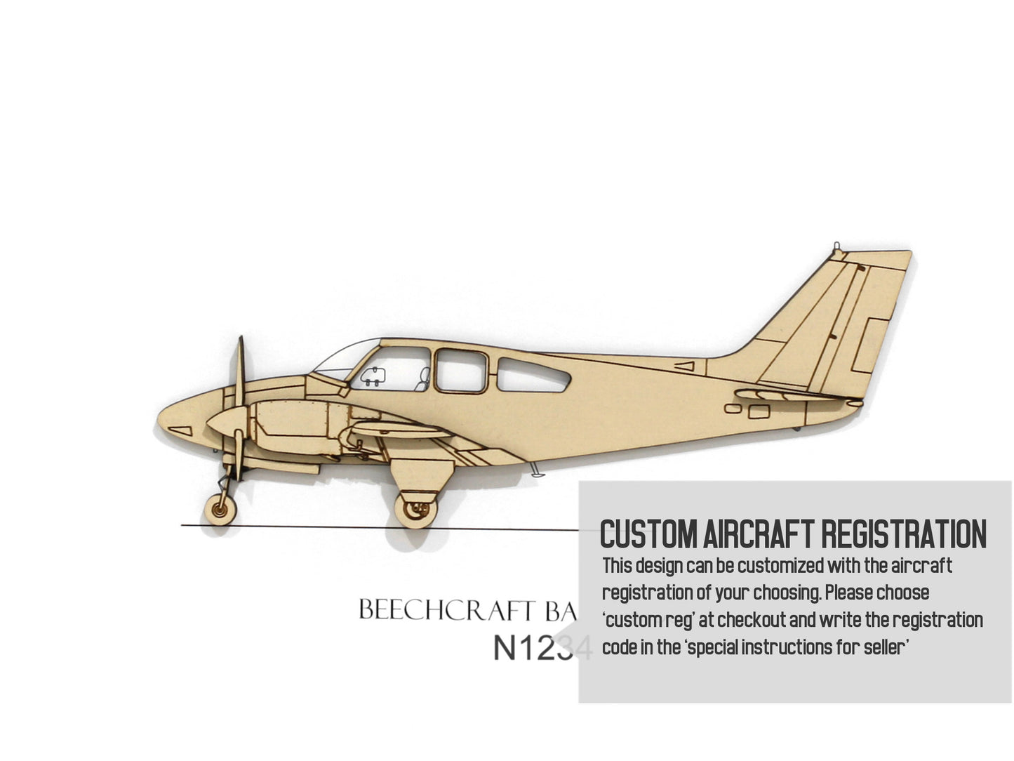 Beechcraft Baron B55 custom aviation art