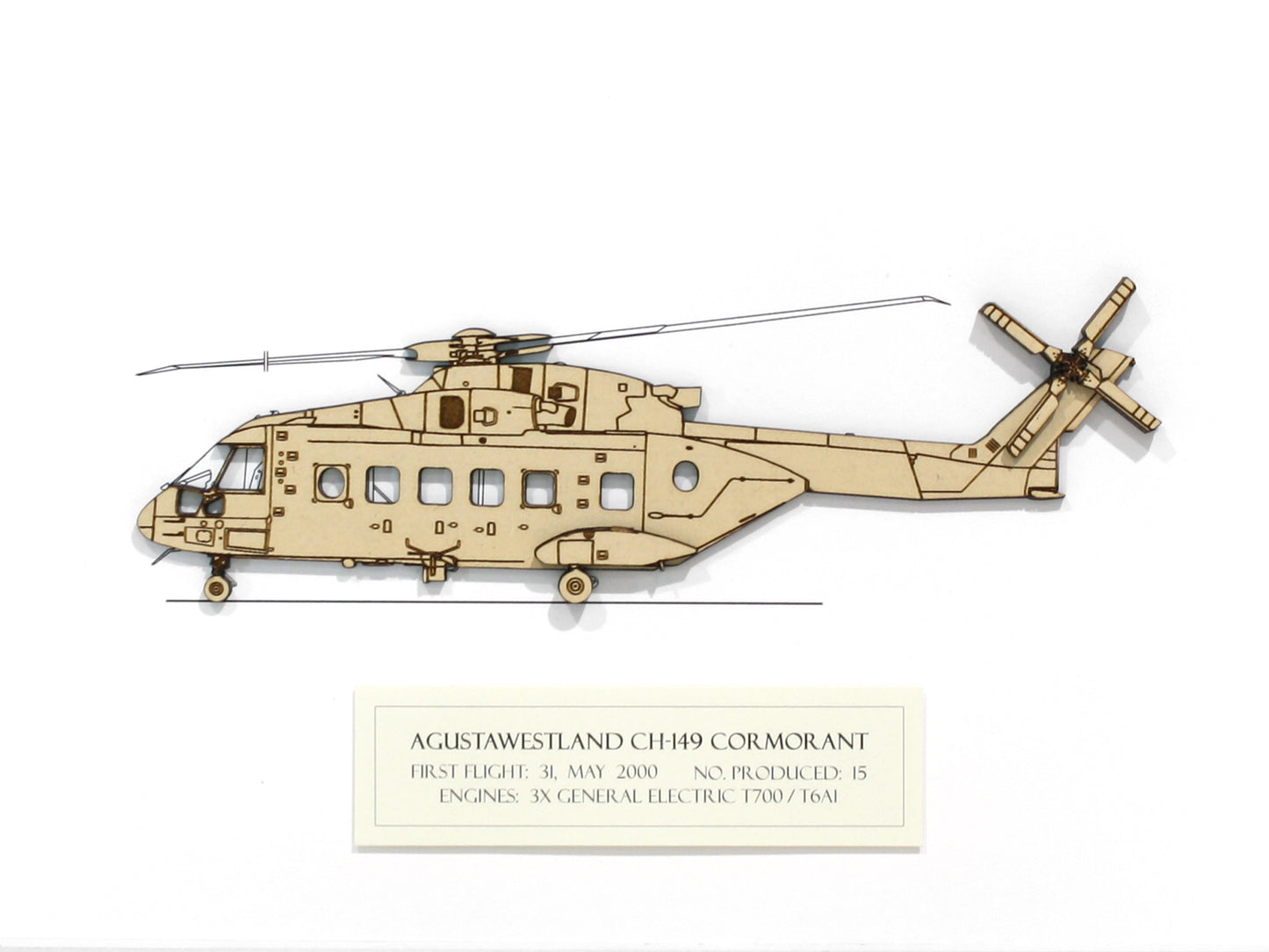 AgustaWestland CH-149 Cormorant helicopter blueprint art