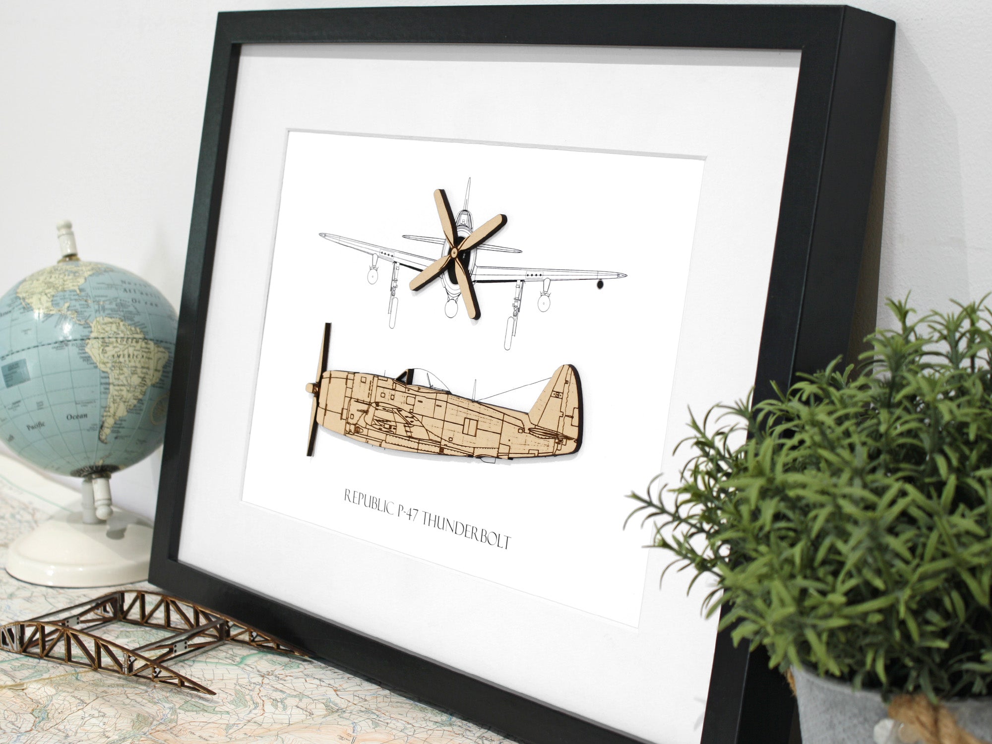 P-47 Thunderbolt Art | Aviation Gift | Laser Cut Wood Art & Gifts ...