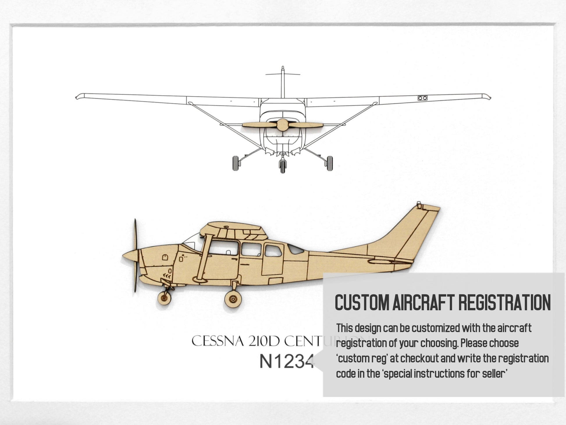 Cessna 210D Centurion custom aviation art