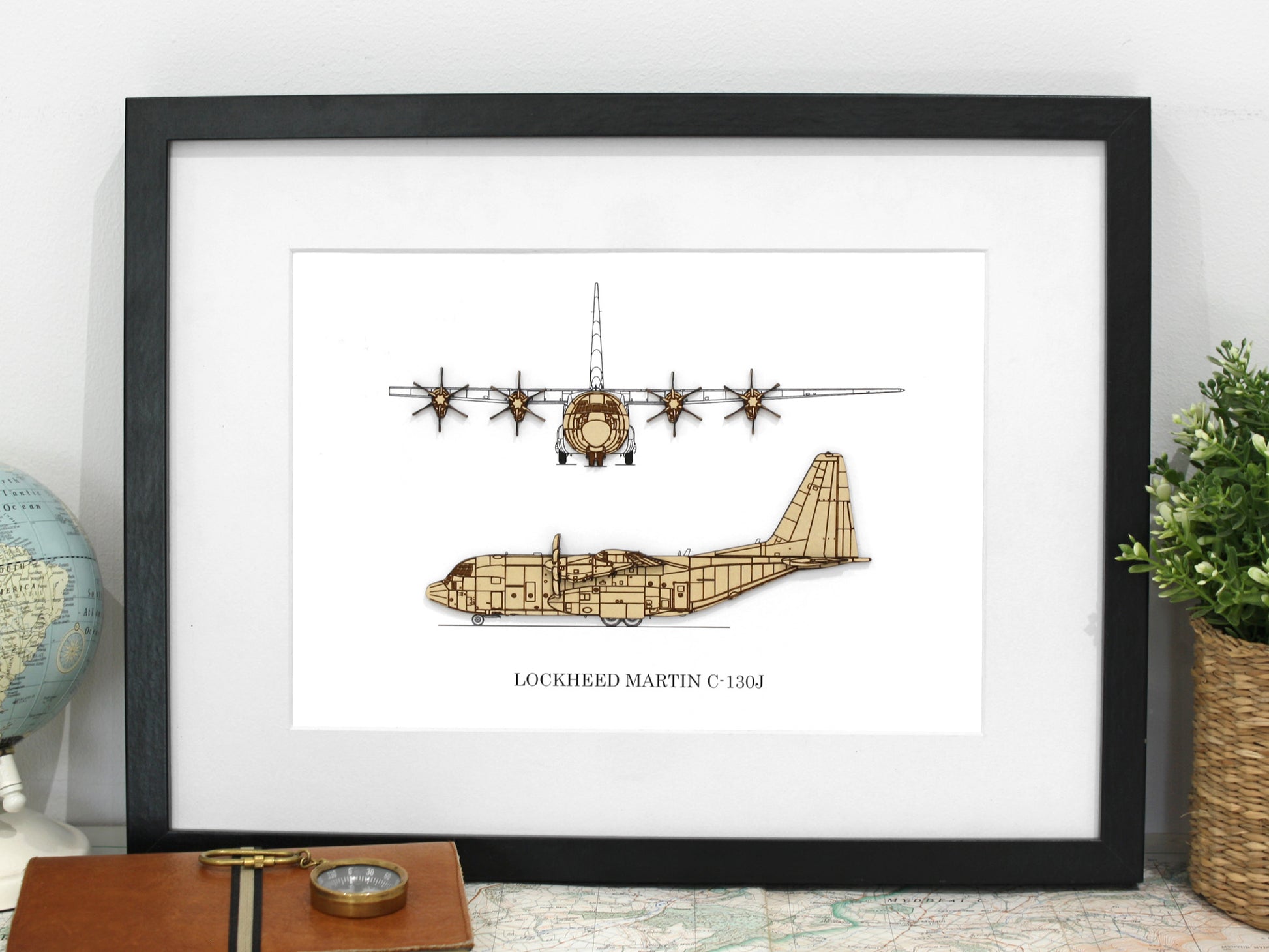 Lockheed C-130J Super Hercules blueprint art