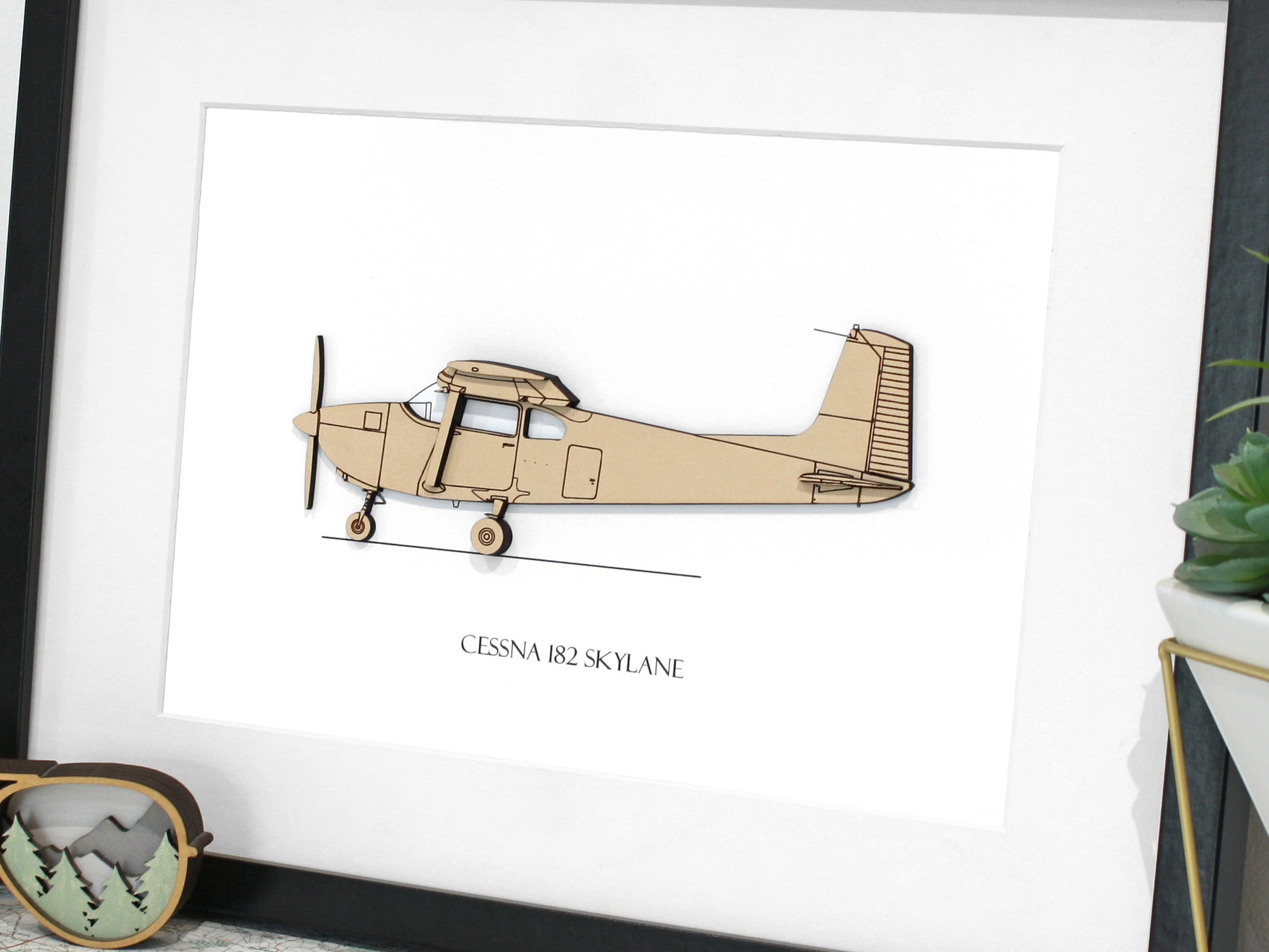 Cessna 182 straight tail blueprint art