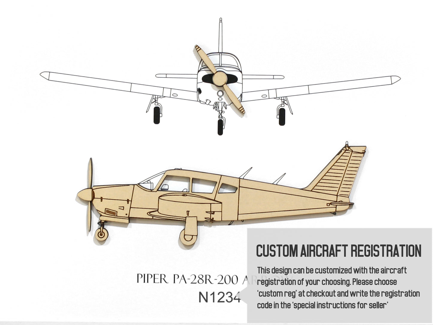 Piper PA-28R-200 Arrow custom pilot gifts