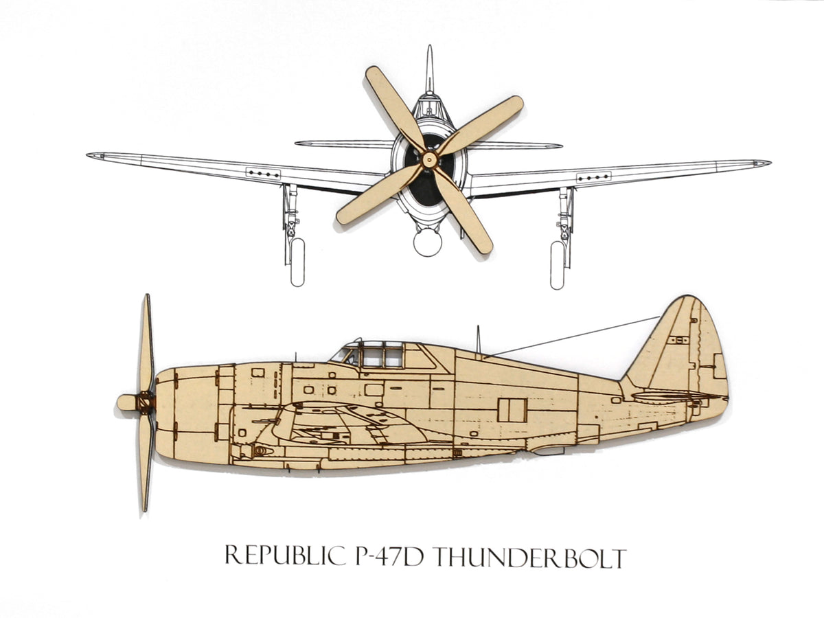 P-47D Thunderbolt Razorback Art | Aviation Gifts | Laser Cut Wood ...