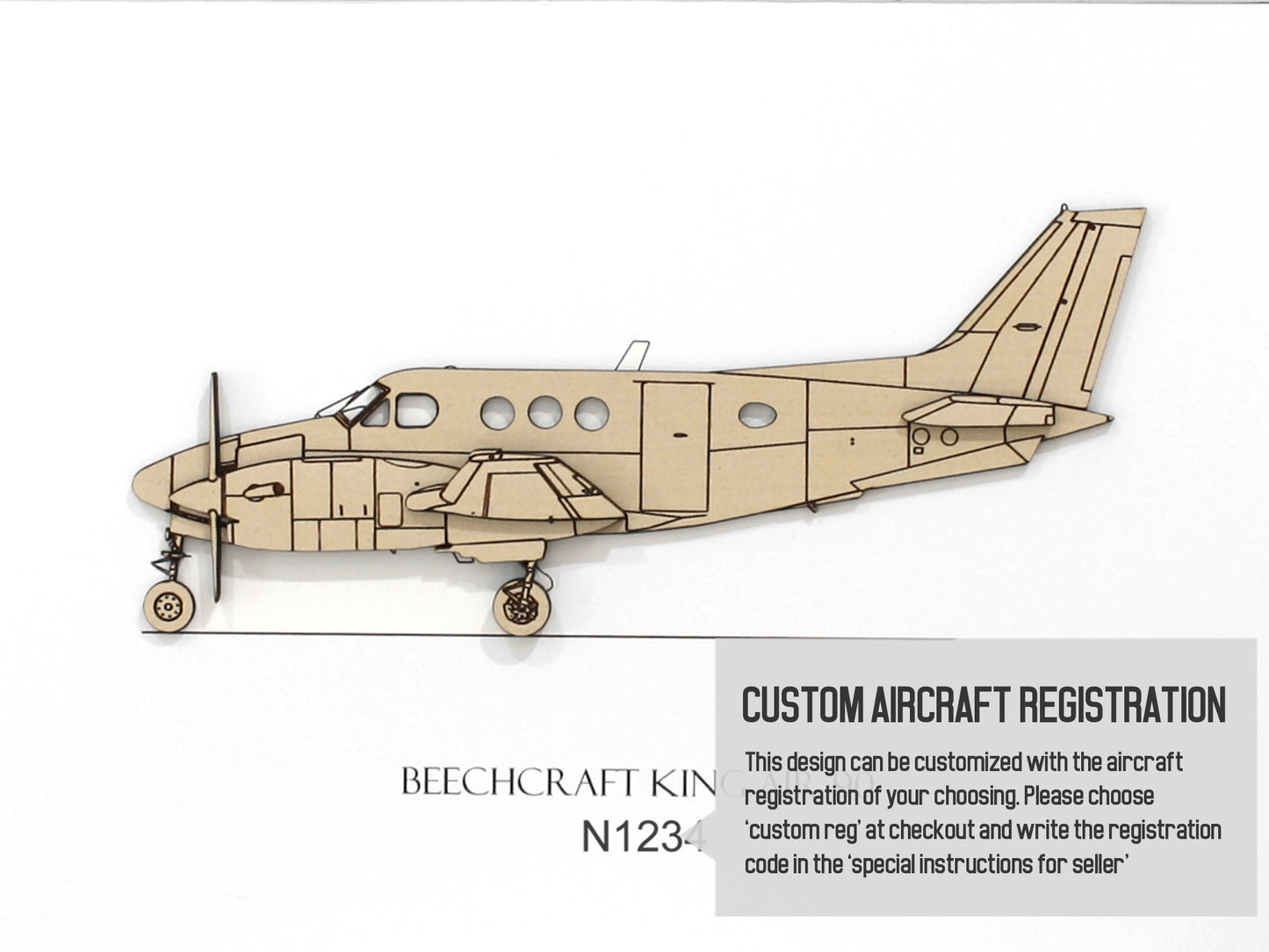 Beechcraft King Air 90 blueprint art