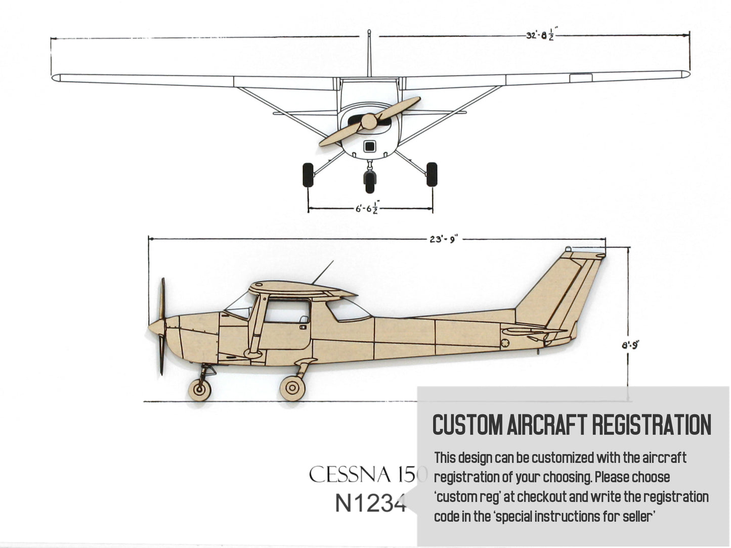Cessna 150 custom blueprint art