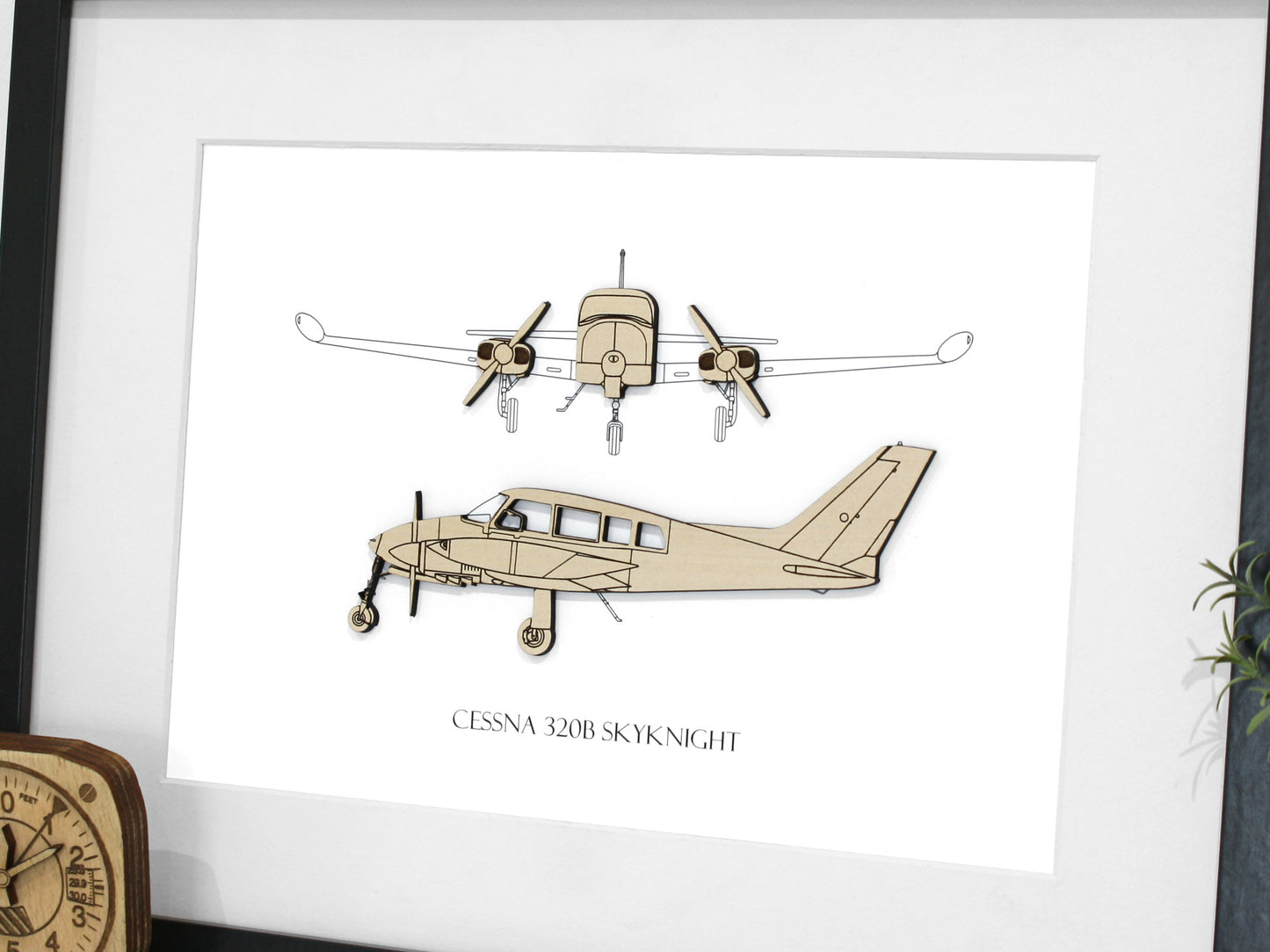 Cessna 320B Skyknight blueprint art
