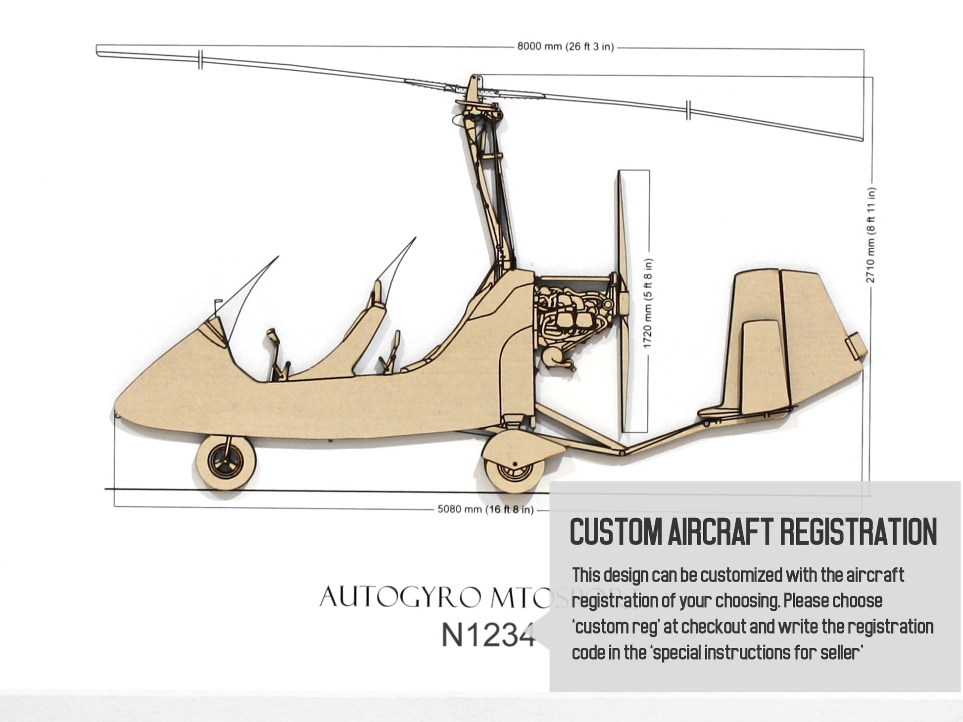 AutoGyro MTOsport Aviation Art | Laser Cut Gifts & Art – Simply Cut Art