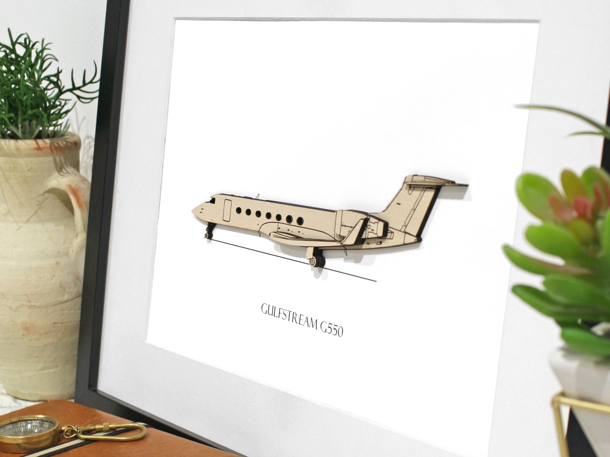 Gulfstream G550 aircraft blueprint art