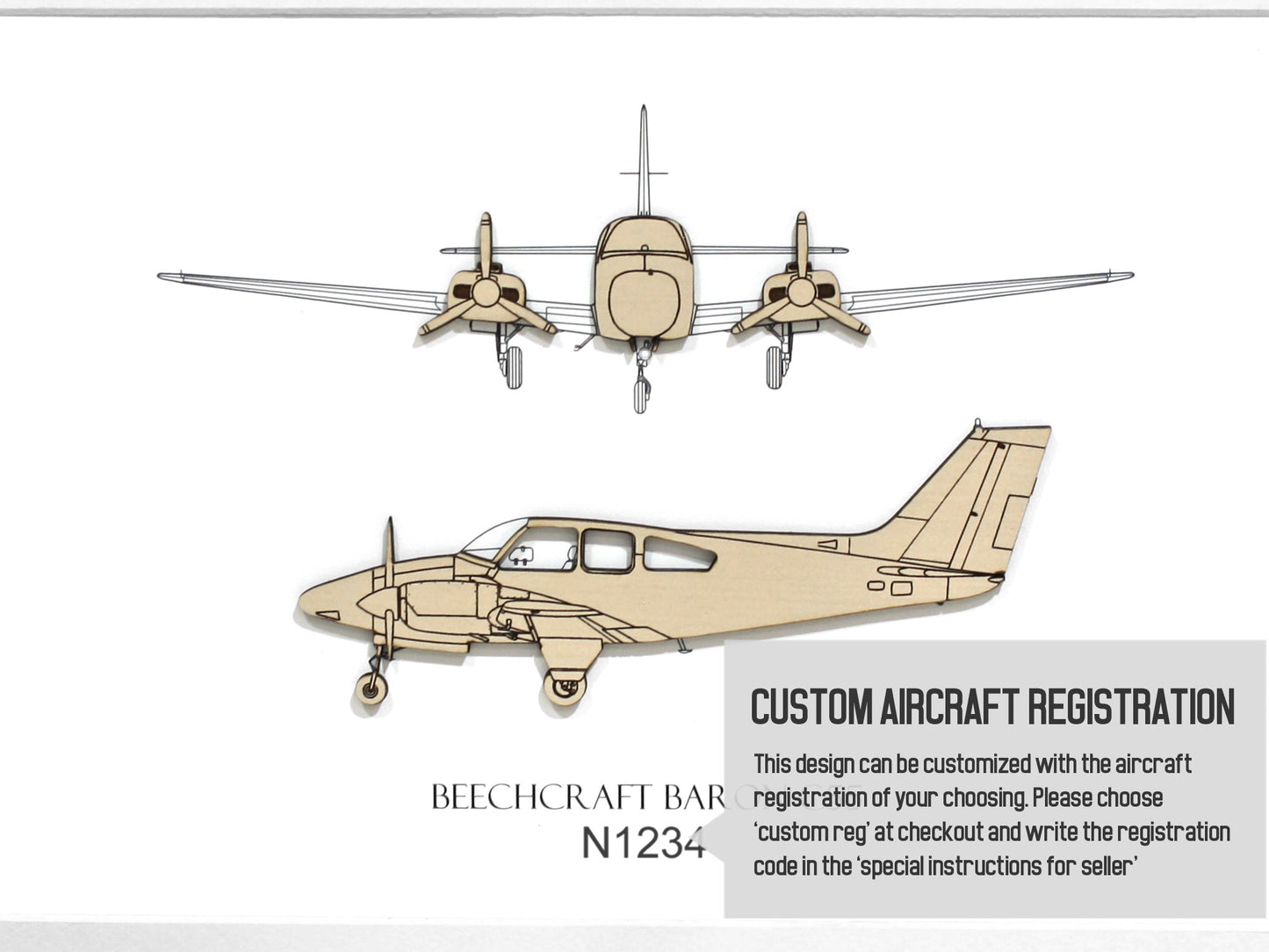 Beechcraft Baron C55 aviation art