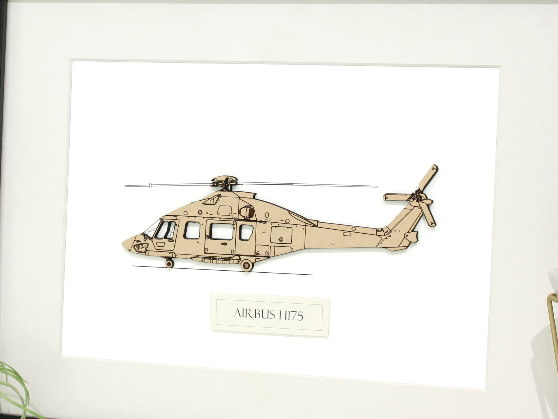 Airbus H175 helicopter blueprint art