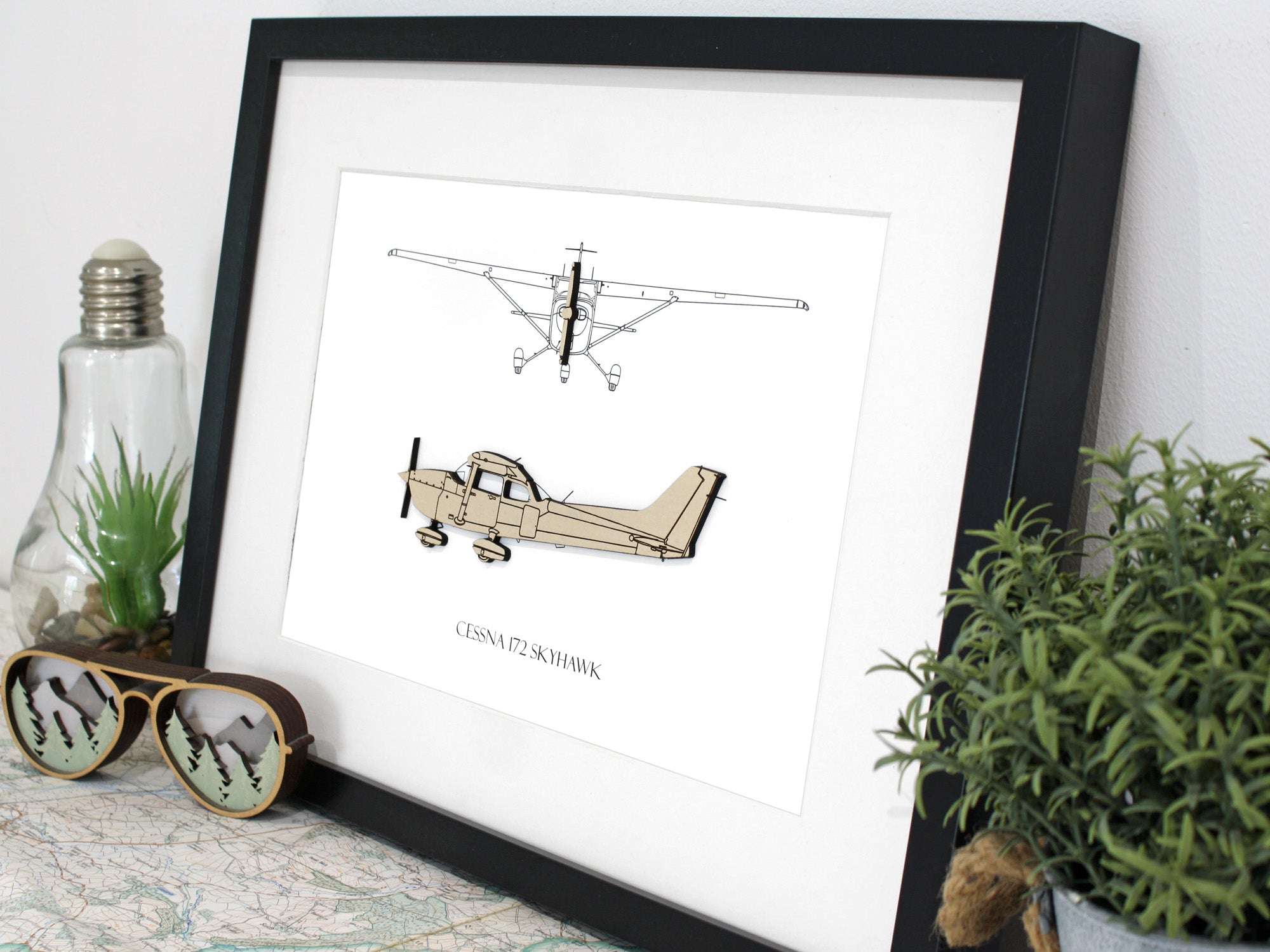 Textron Aviation Cessna 172 Skyhawk Airplane Blueprint Wall Art Woodburn store Engraving. Great personalized gift, boyfriend gift, pilot gift!