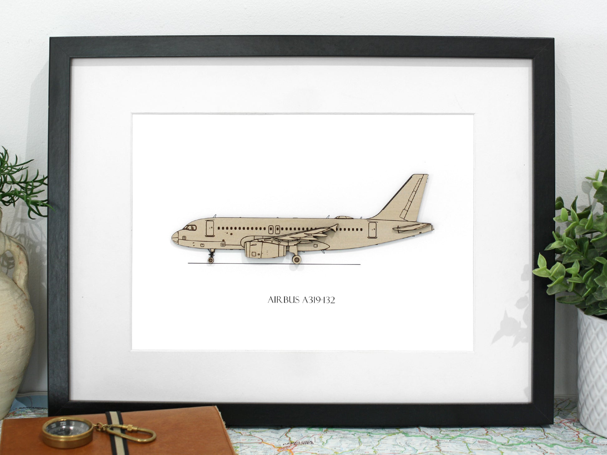 Airbus A319-132 blueprint art