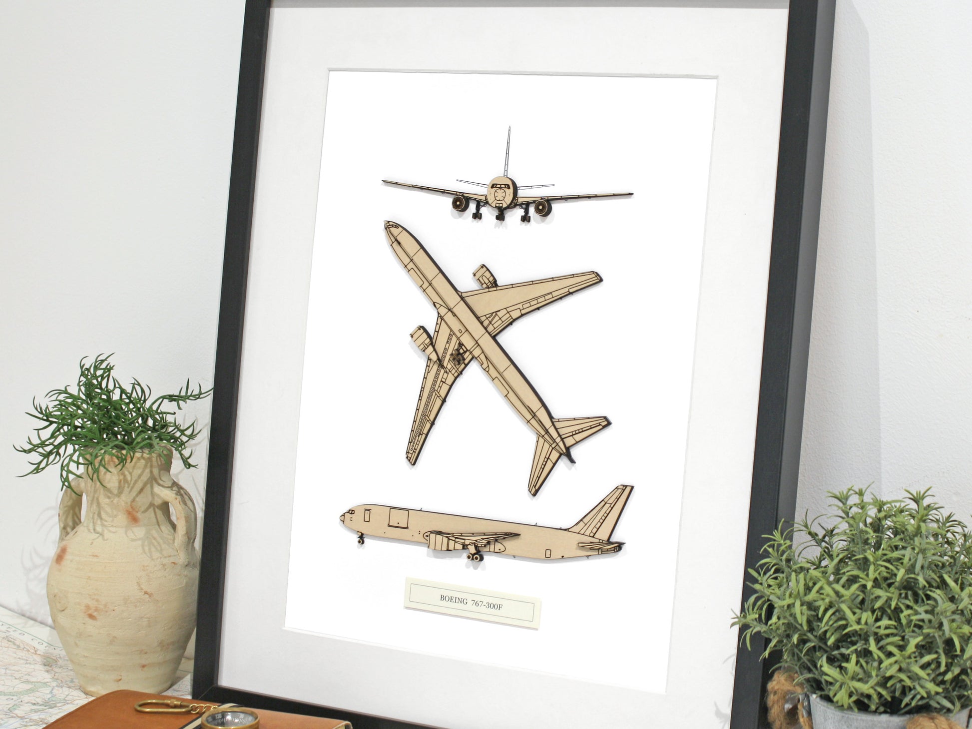 Boeing 767-300F freighter blueprint art