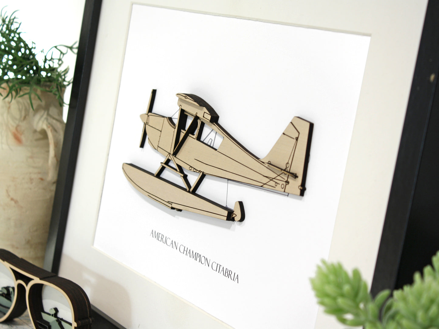 American Champion Citabria floatplane blueprint art