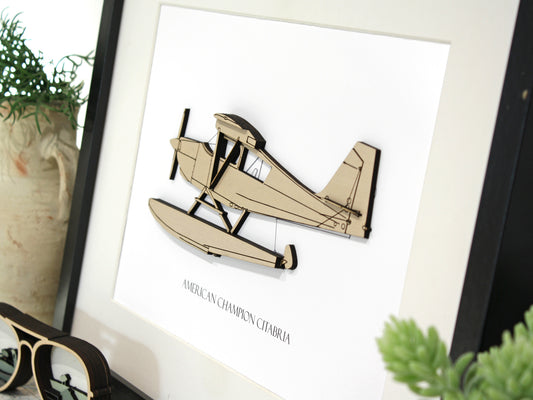 American Champion Citabria floatplane blueprint art