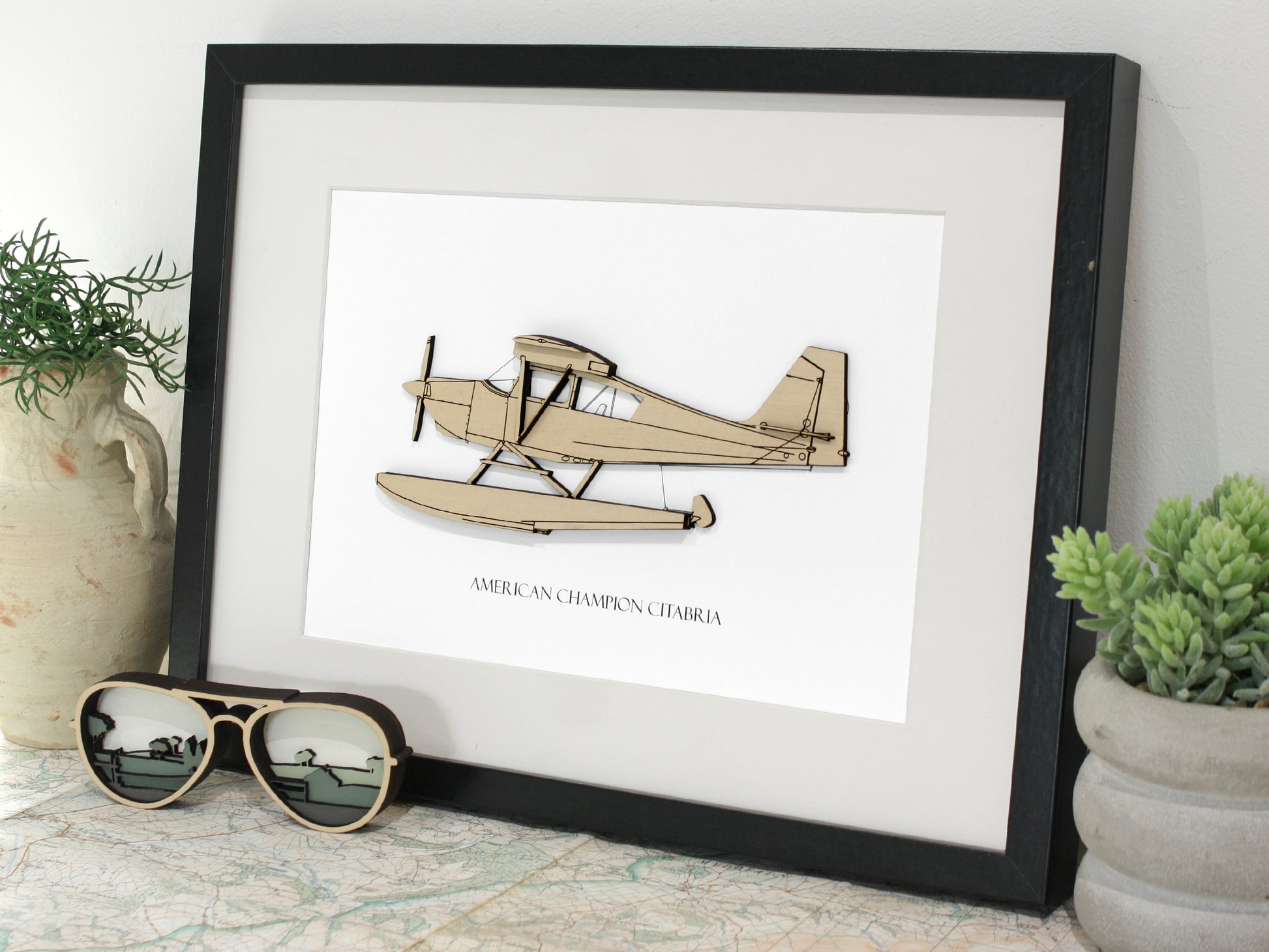 American Champion Citabria floatplane aviation art