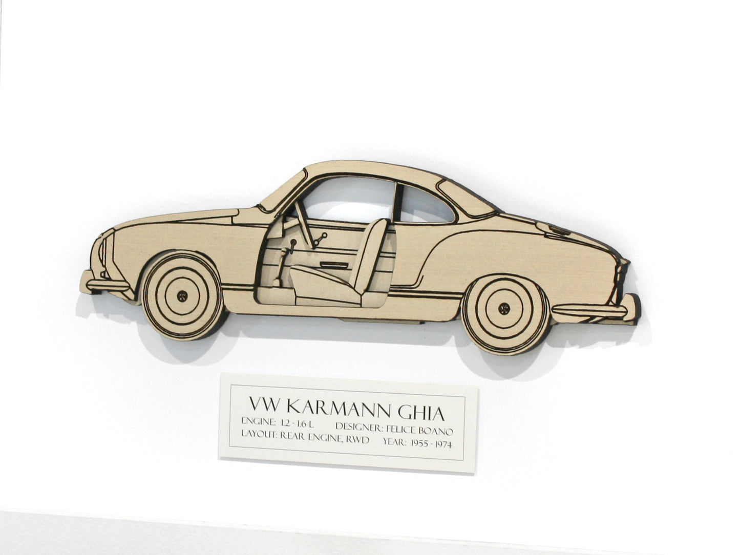 VW Karmann Ghia coupe blueprint art