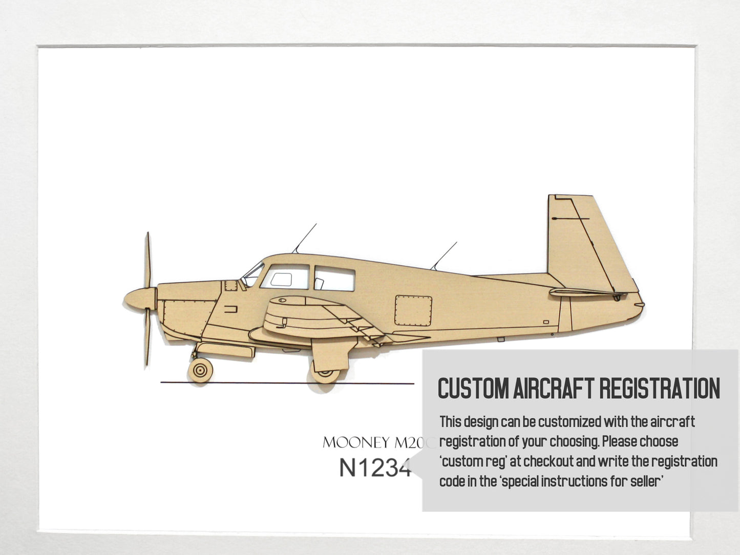 Mooney M20C custom blueprint art