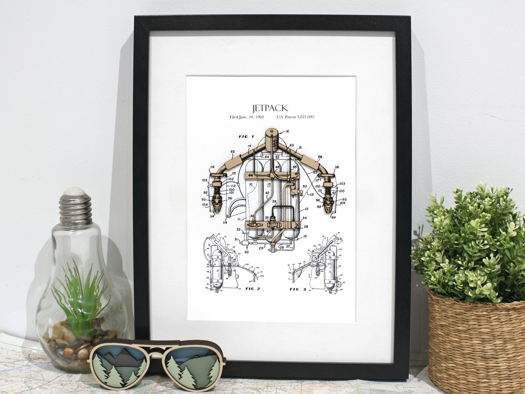 Jetpack Patent Art | Science Gift | Laser Cut Wood Gifts & Decor ...