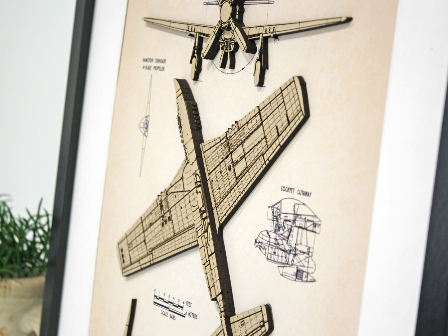 P51 Mustang blueprint art