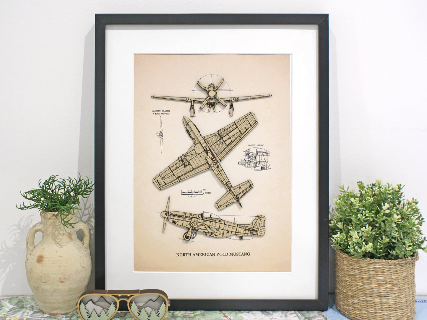 P51D Mustang blueprint art