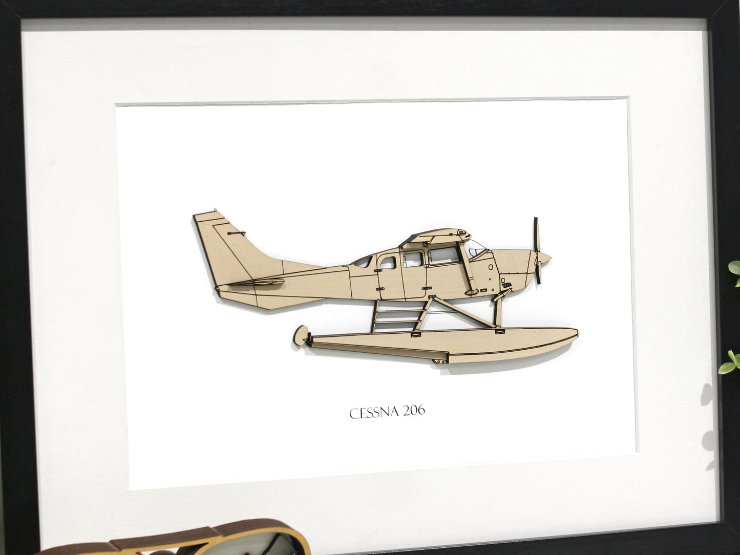 Cessna 206 floatplane aviation art