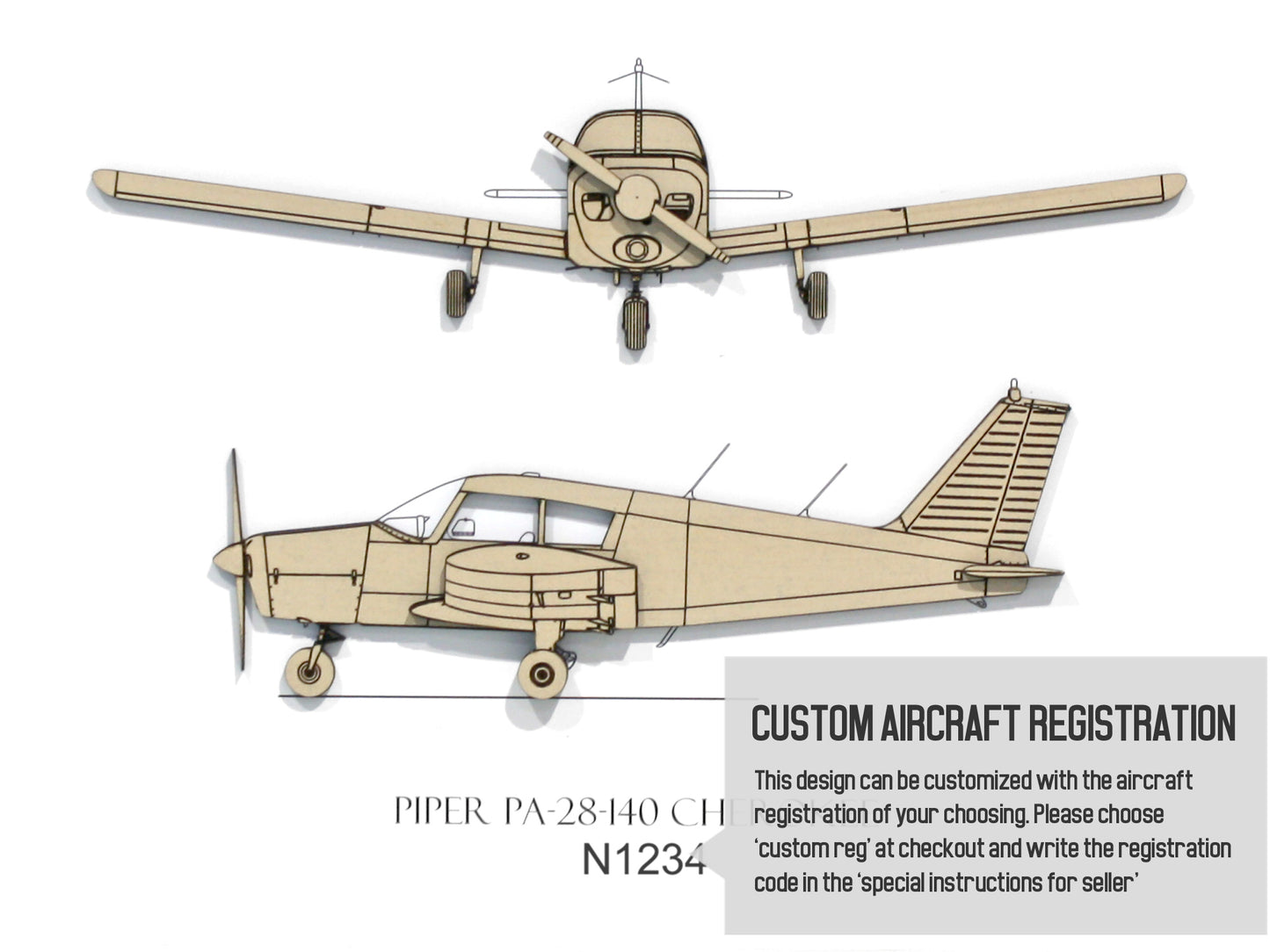 Piper PA-28-140 Cherokee custom aviation art